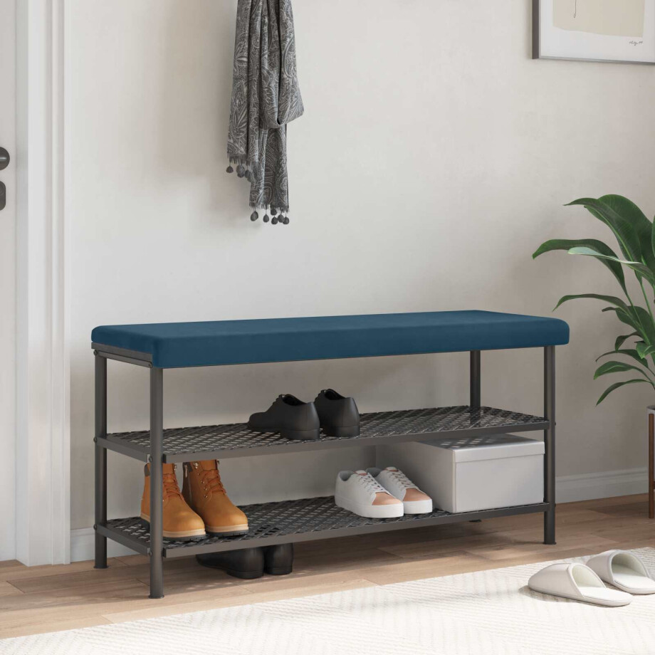vidaXL Bankkussen fluweel Blauw Diepte 35 cm afbeelding 1