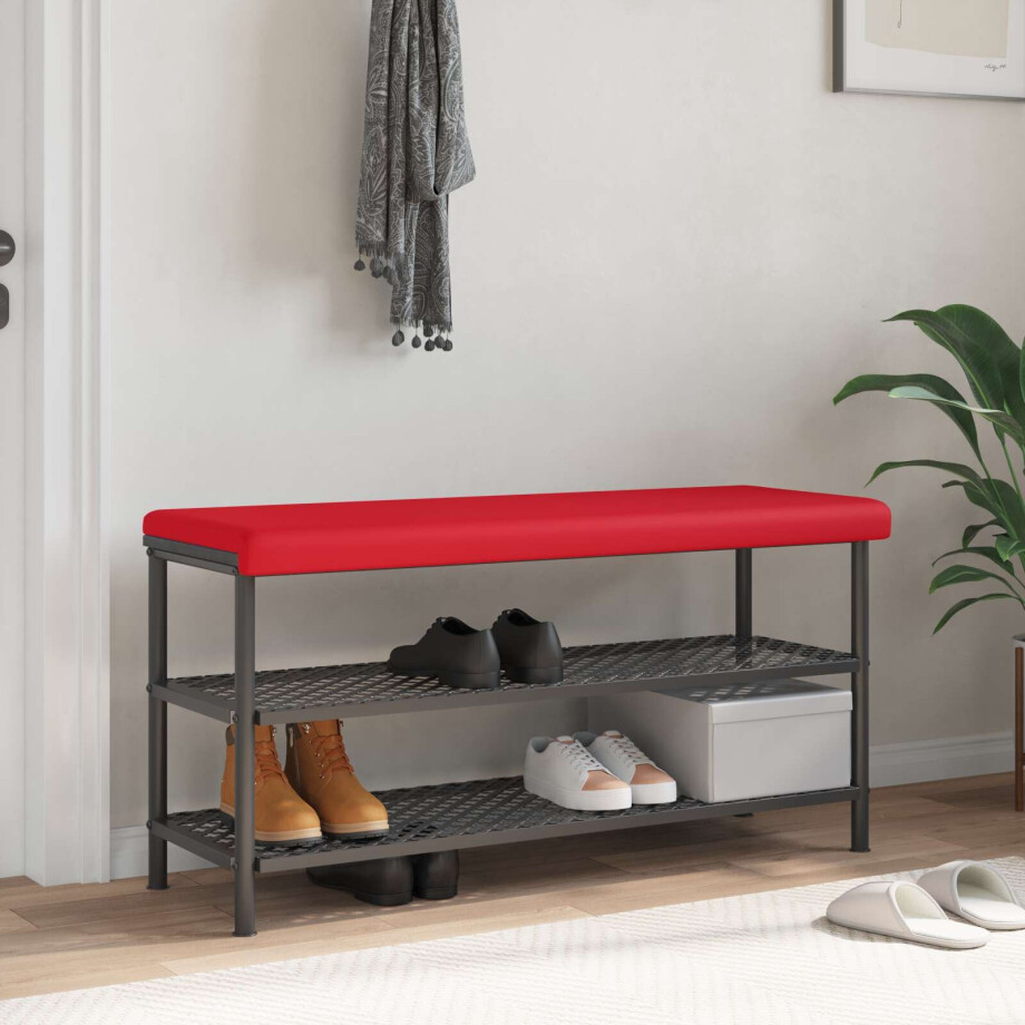 vidaXL Bankkussen Kunstleer Rood Diepte 35 cm vidaXL Bankkussen Kunstleer Rood Diepte 35 cm afbeelding 1