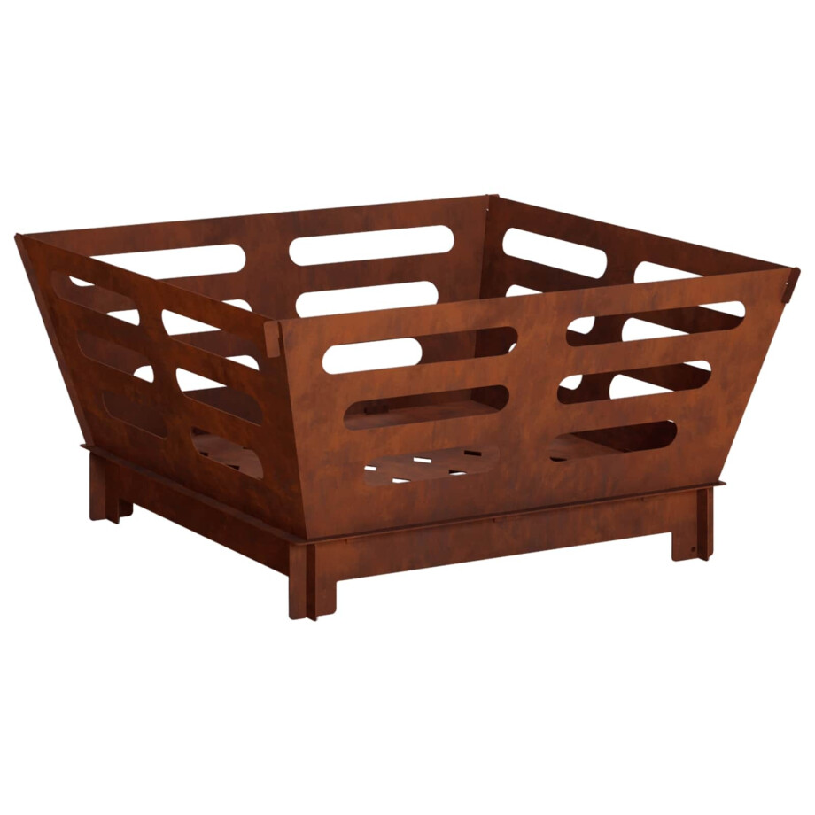 vidaXL Vuurkorf Roestkleurig 40 x 40 x 20 cm weervast staal afbeelding 1