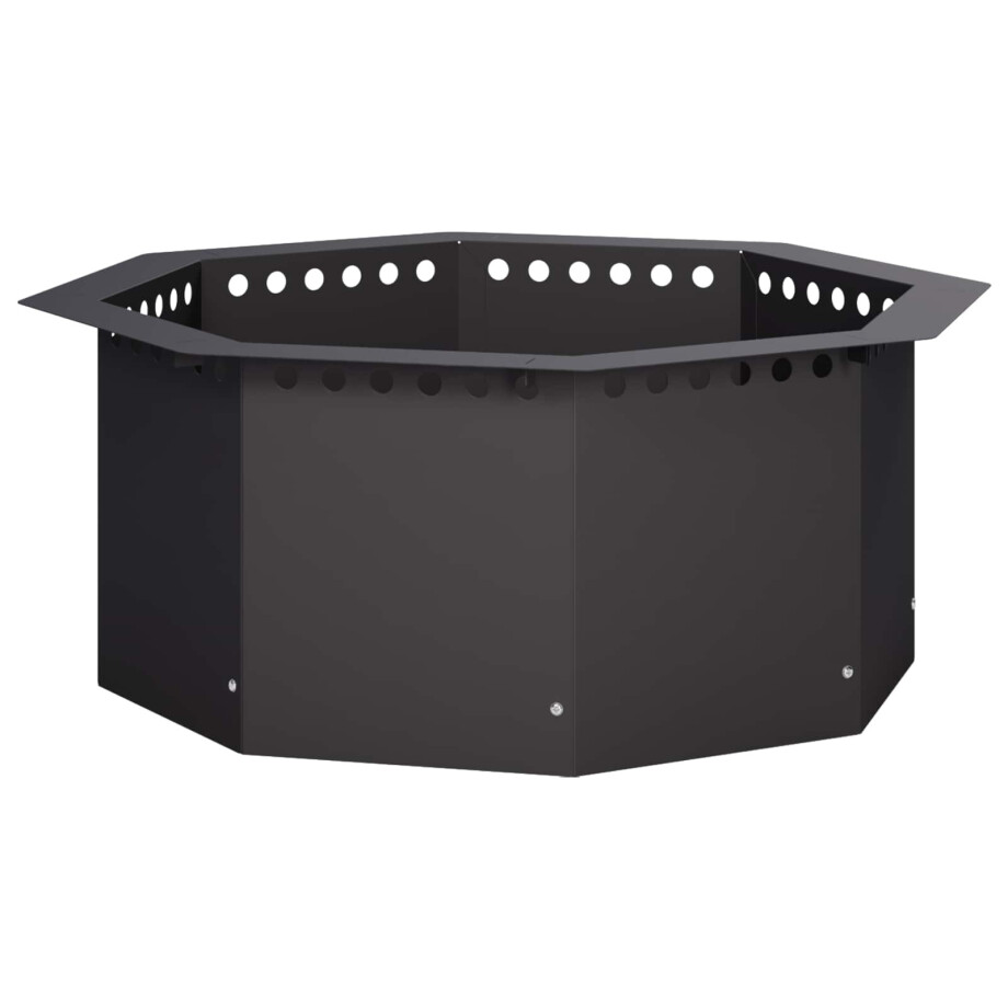 vidaXL Vuurkorfring Zwart 60 x 60 x 25 cm Staal afbeelding 1