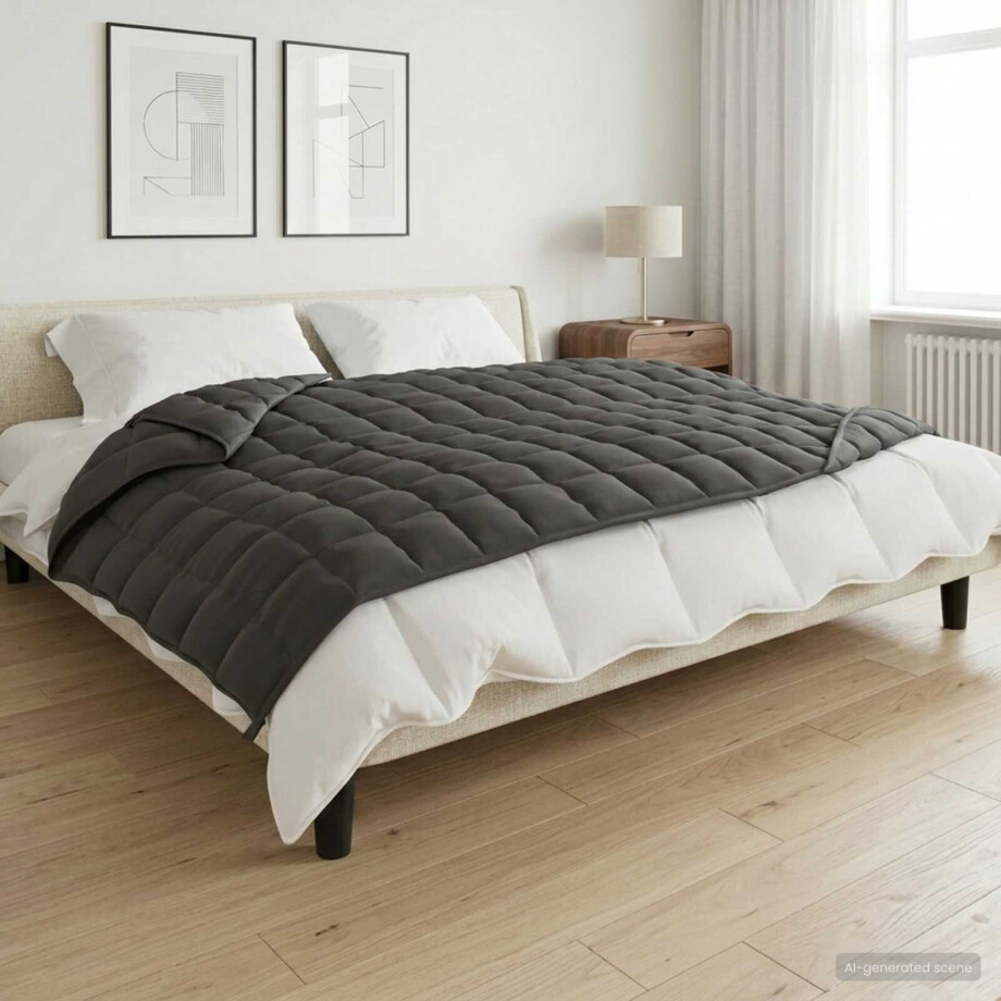 vidaXL Verzwaringsdeken Antraciet 138 x 200 cm 10 kg 100% Katoen 205T afbeelding 1