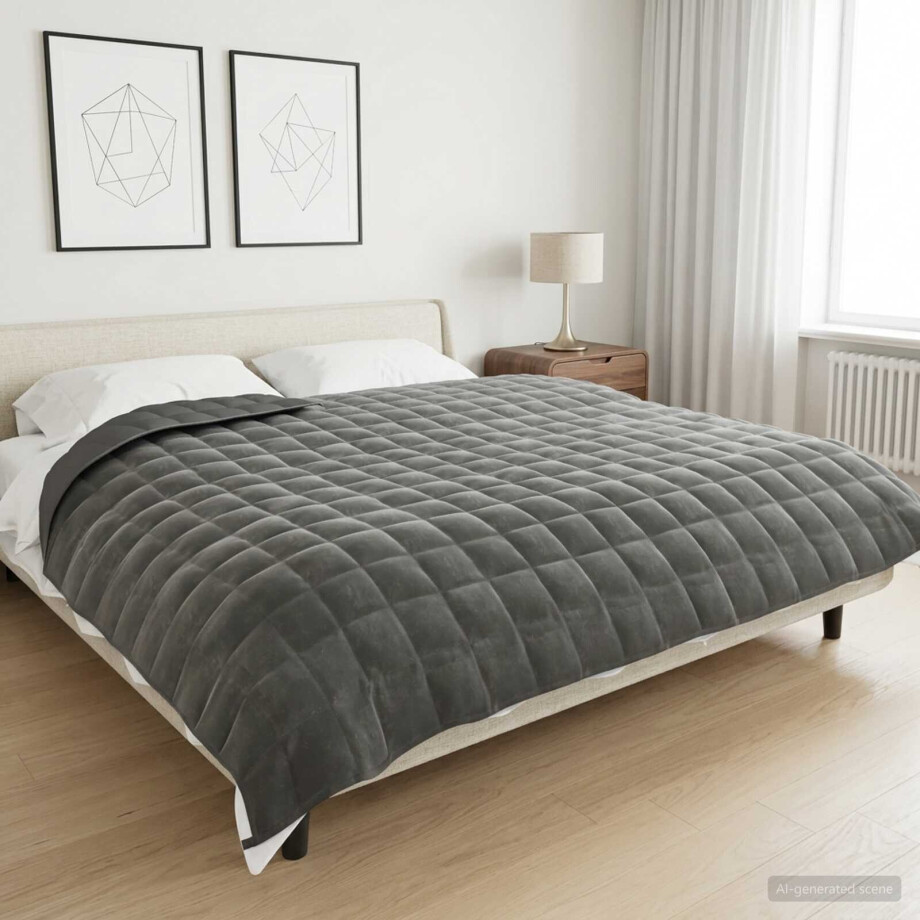 vidaXL Verzwaringsdeken Antraciet 200 x 200 cm 9 kg 100% Katoen 205T afbeelding 1