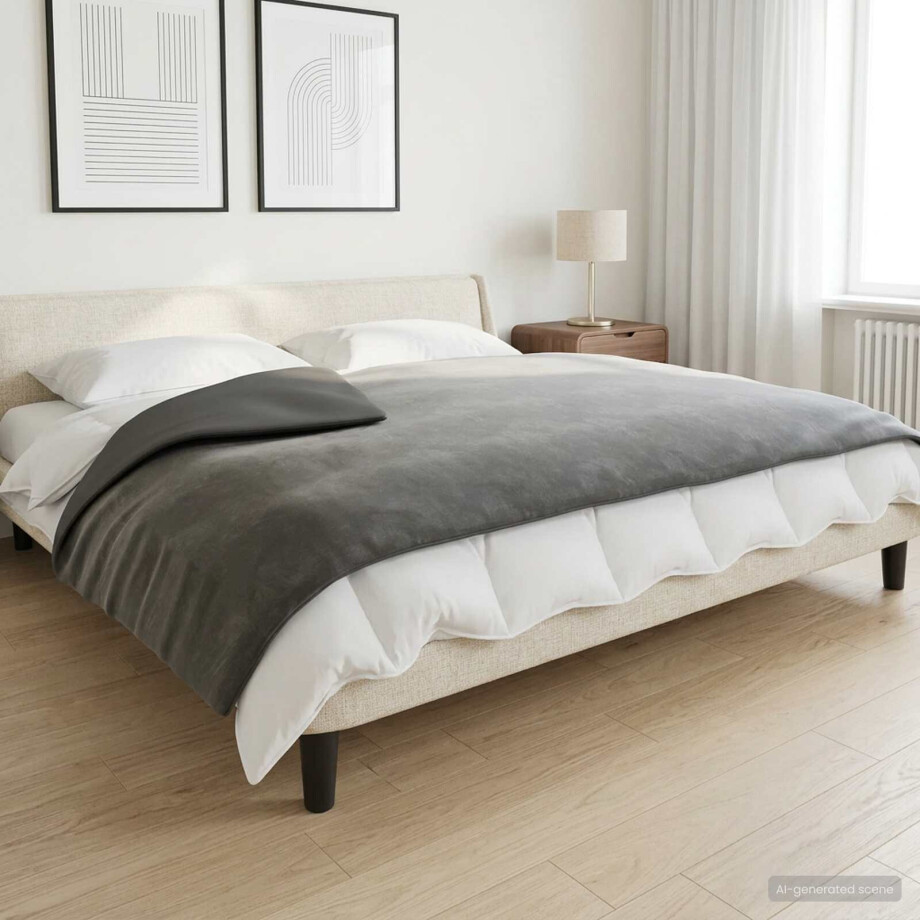 vidaXL Verzwaarde Dekens Antraciet 138 x 200 cm 10 kg 100% Katoen 205T afbeelding 1