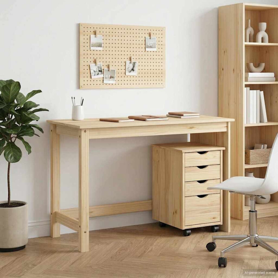 vidaXL Bureau Kas Set 2 st Bruin Massief grenenhout afbeelding 1