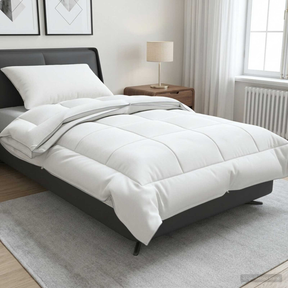 vidaXL Dekbed 155x200 cm 4 seizoenen 200+300 GSM Australisch Wol Wit afbeelding 1