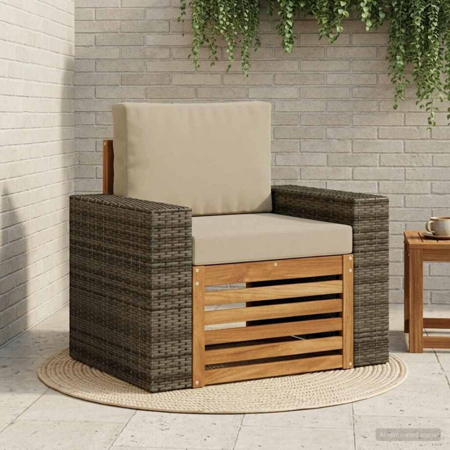vidaXL Buiten Midden Sofa Massief Acaciahout Naturel vidaXL Buiten Midden Sofa Massief Acaciahout Naturel afbeelding 1
