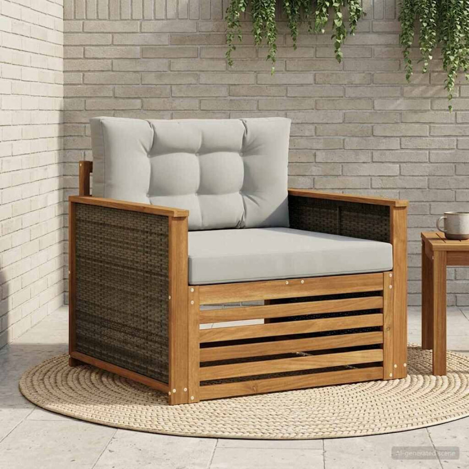 vidaXL Buiten Midden Sofa Massief Acaciahout Naturel vidaXL Buiten Midden Sofa Massief Acaciahout Naturel afbeelding 1