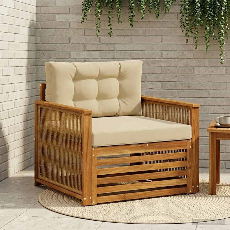 vidaXL Buiten Midden Sofa Massief Acaciahout Naturel vidaXL Buiten Midden Sofa Massief Acaciahout Naturel afbeelding 1