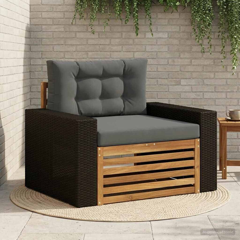 vidaXL Buiten Midden Sofa Massief Acaciahout Naturel vidaXL Buiten Midden Sofa Massief Acaciahout Naturel afbeelding 1