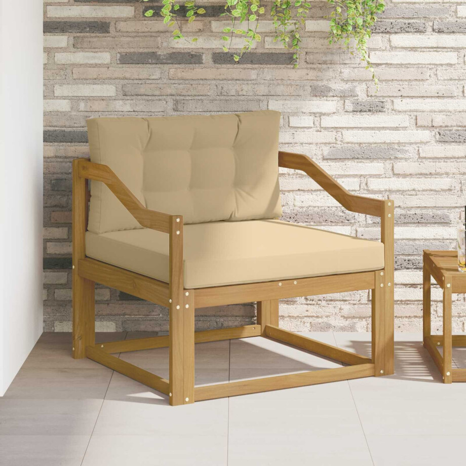 vidaXL Buiten Midden Sofa Polyester Wit vidaXL Buiten Midden Sofa Polyester Wit afbeelding 1