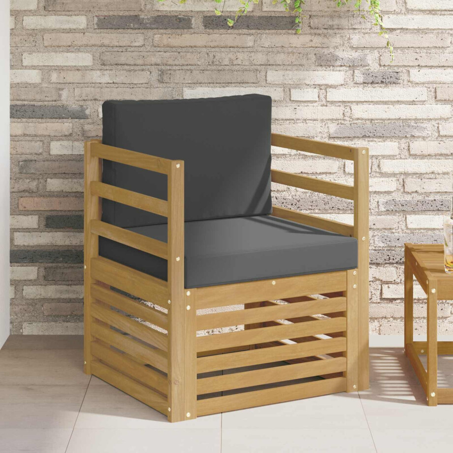 vidaXL Tuinbank Polyester wit en antracietkleurig vidaXL Tuinbank Polyester wit en antracietkleurig afbeelding 1