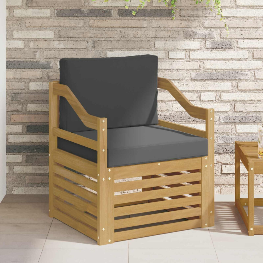 vidaXL Tuinbank Polyester wit en antracietkleurig vidaXL Tuinbank Polyester wit en antracietkleurig afbeelding 1