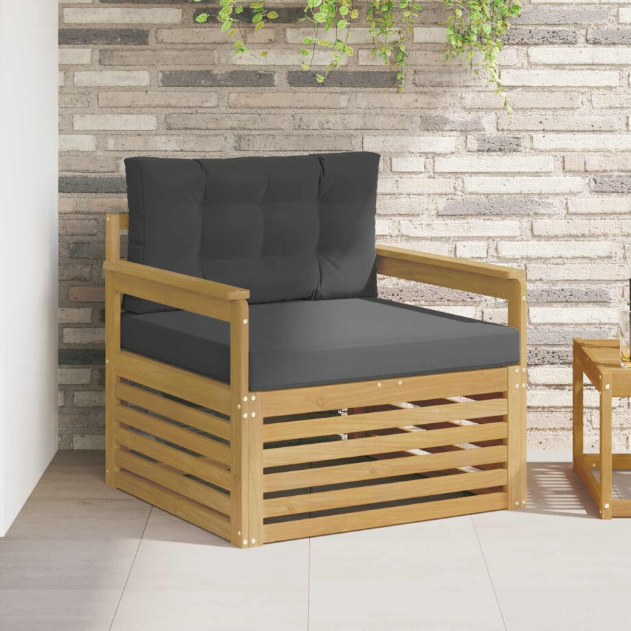 vidaXL Tuinbank Polyester wit en antracietkleurig vidaXL Tuinbank Polyester wit en antracietkleurig afbeelding 1