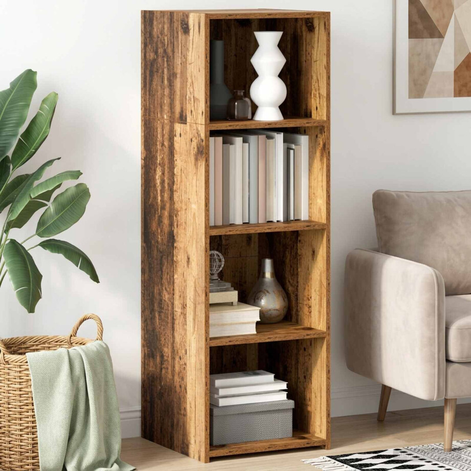 vidaXL Hoge kast Oud hout 40 x 41 x 124 cm Bewerkt hout afbeelding 1