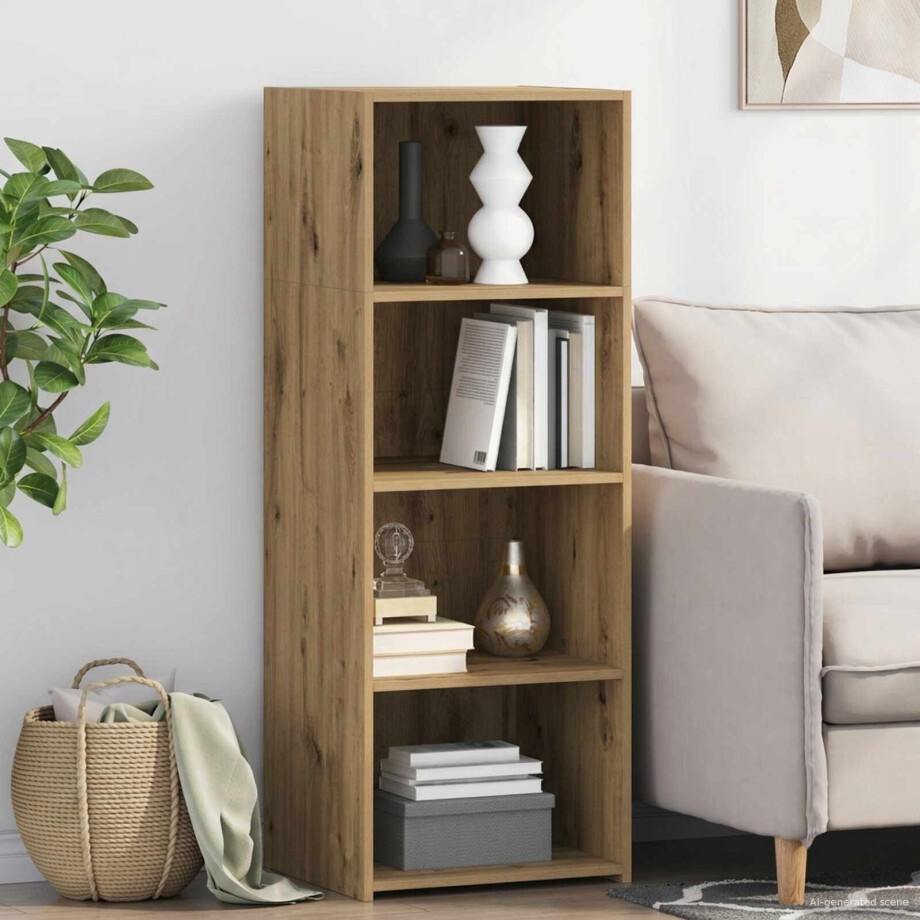 vidaXL Hoge kast Artisanaal eiken 45 x 41 x 124 cm Bewerkt hout vidaXL Hoge kast Artisanaal eiken 45 x 41 x 124 cm Bewerkt hout afbeelding 1