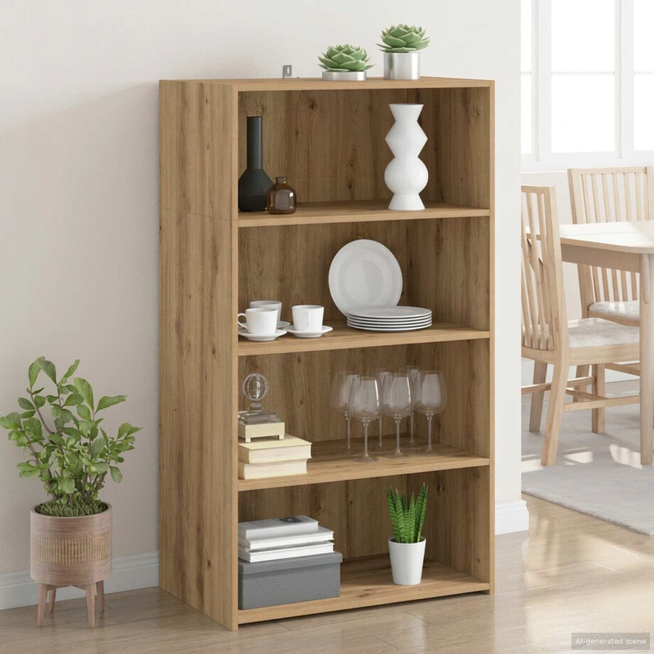 vidaXL Hoge kast Artisanaal eiken 70 x 41 x 124 cm Bewerkt hout vidaXL Hoge kast Artisanaal eiken 70 x 41 x 124 cm Bewerkt hout afbeelding 1