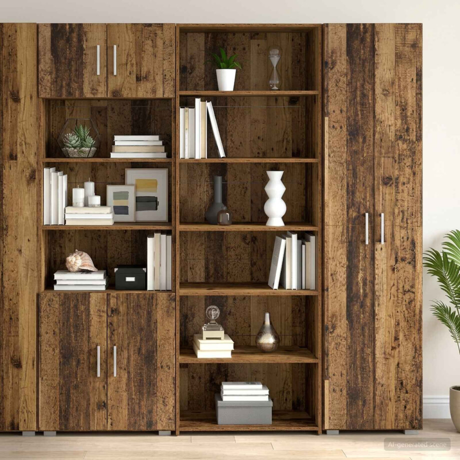 vidaXL Dressoir Eikenhout 70 x 41 x 185 cm Bewerkt hout vidaXL Dressoir Eikenhout 70 x 41 x 185 cm Bewerkt hout afbeelding 1