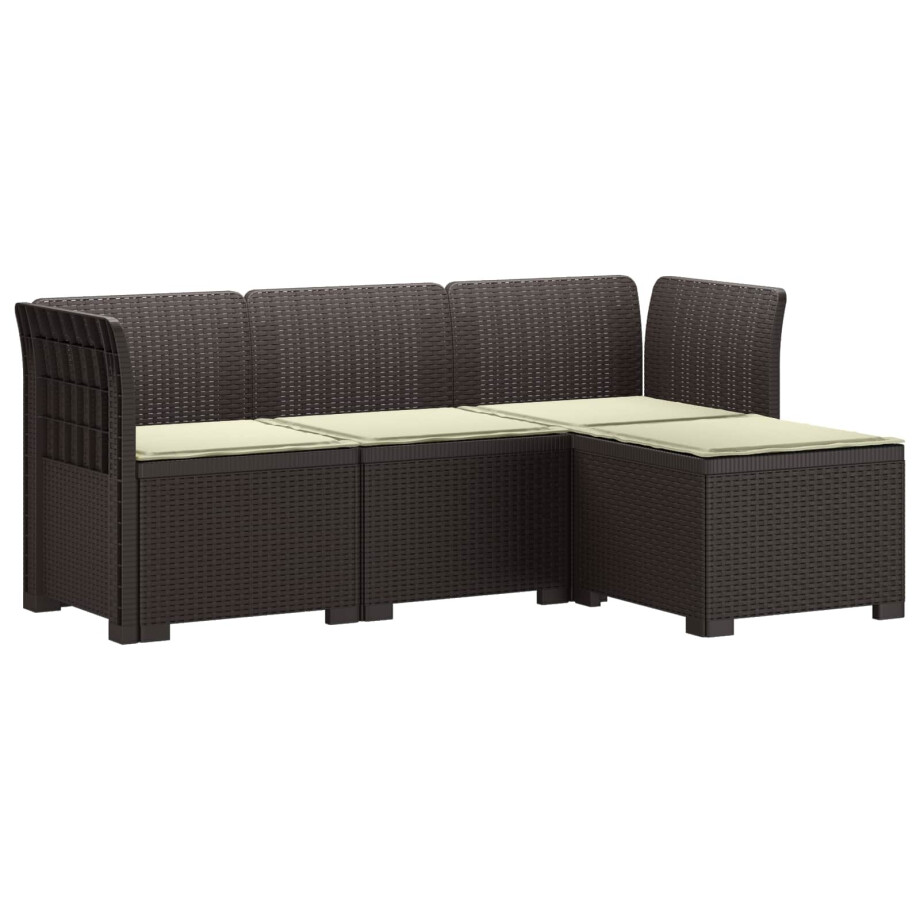 vidaXL 4-Persoons Tuinbank met Kussens Rieten Look PP Bruin vidaXL 4-Persoons Tuinbank met Kussens Rieten Look PP Bruin afbeelding 1