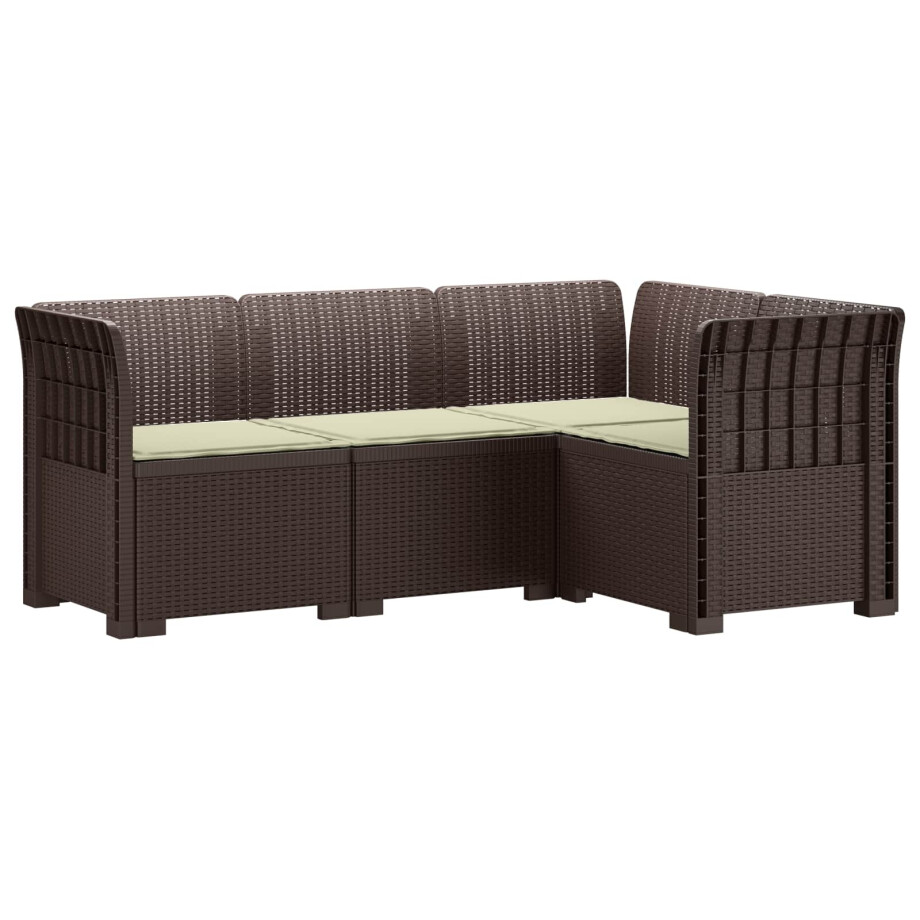 vidaXL 4-Zits Tuin Sofa met Kussens Rattan Look PP Bruin vidaXL 4-Zits Tuin Sofa met Kussens Rattan Look PP Bruin afbeelding 1