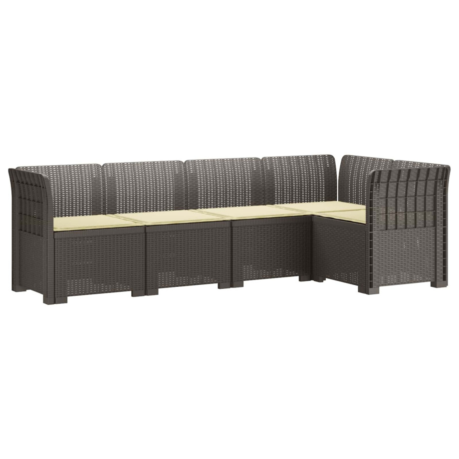 vidaXL 5-Zits Tuin Sofa met Kussens Rattan Look PP Lichtgrijs vidaXL 5-Zits Tuin Sofa met Kussens Rattan Look PP Lichtgrijs afbeelding 1