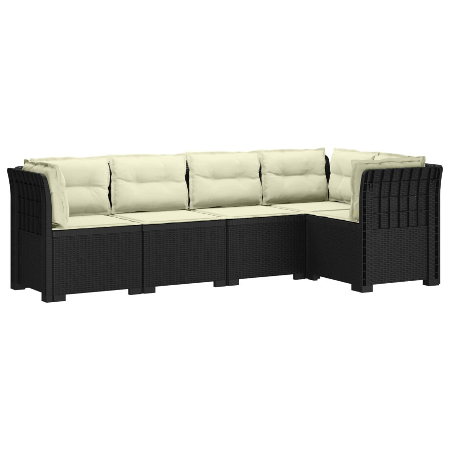 vidaXL 5-Zits Tuin Sofa met Kussens Rattan Look PP Antraciet vidaXL 5-Zits Tuin Sofa met Kussens Rattan Look PP Antraciet afbeelding 1