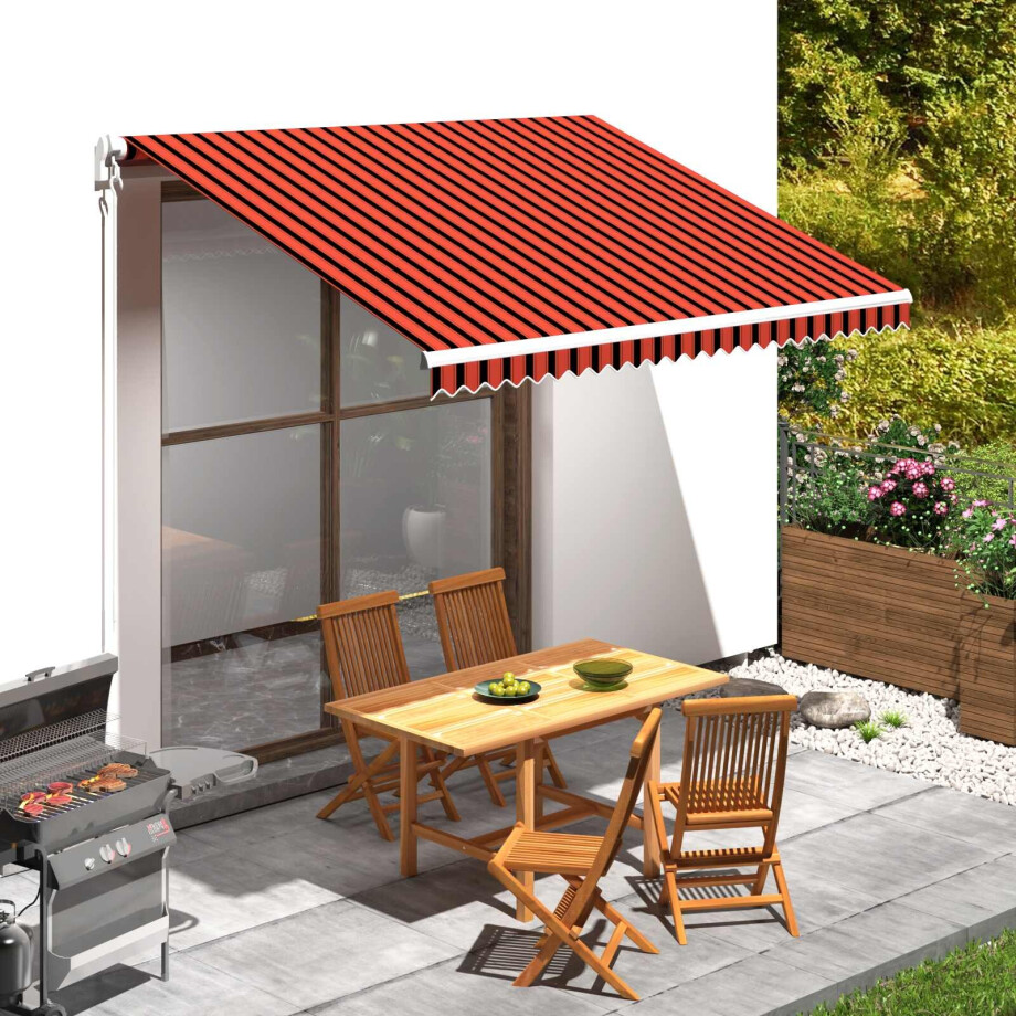 vidaXL Vervangende oplossing doek Oranje en Bruin 350 x 250 cm Canvas afbeelding 1
