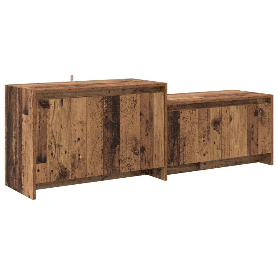 vidaXL Tv-meubel 147 x 35 x 50 cm Eikenhout Bewerkt hout afbeelding 1