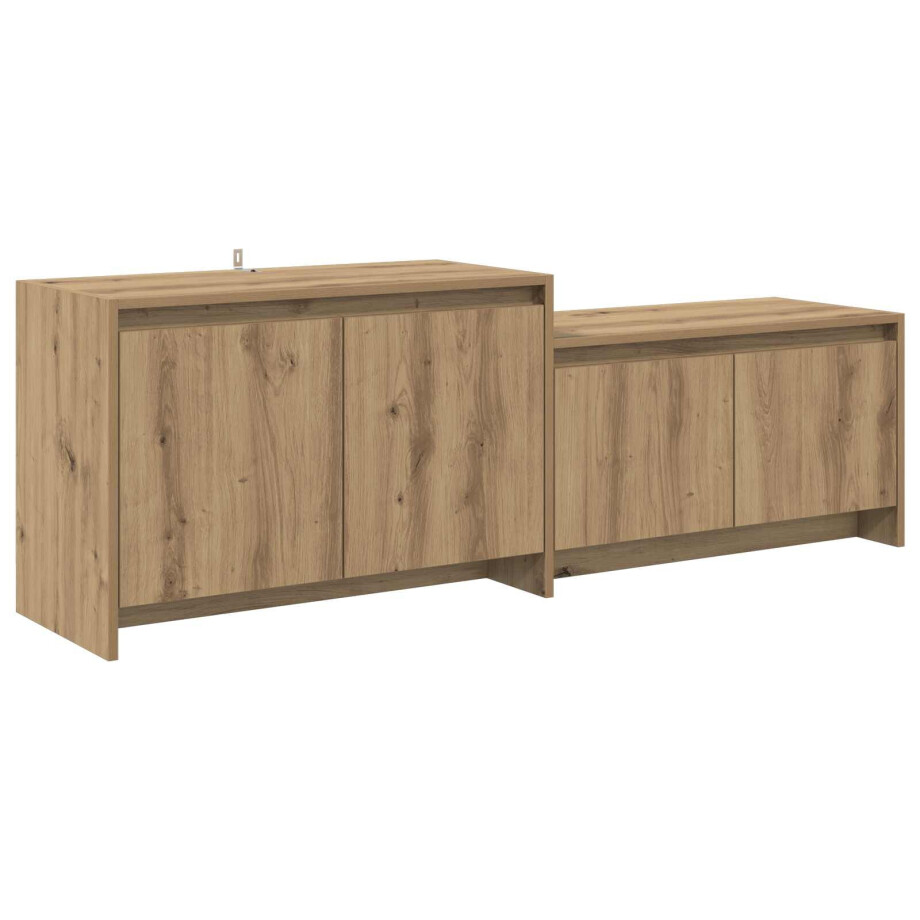 vidaXL Tv-meubel 147 x 35 x 50 cm Artisanaal eiken Bewerkt hout afbeelding 1