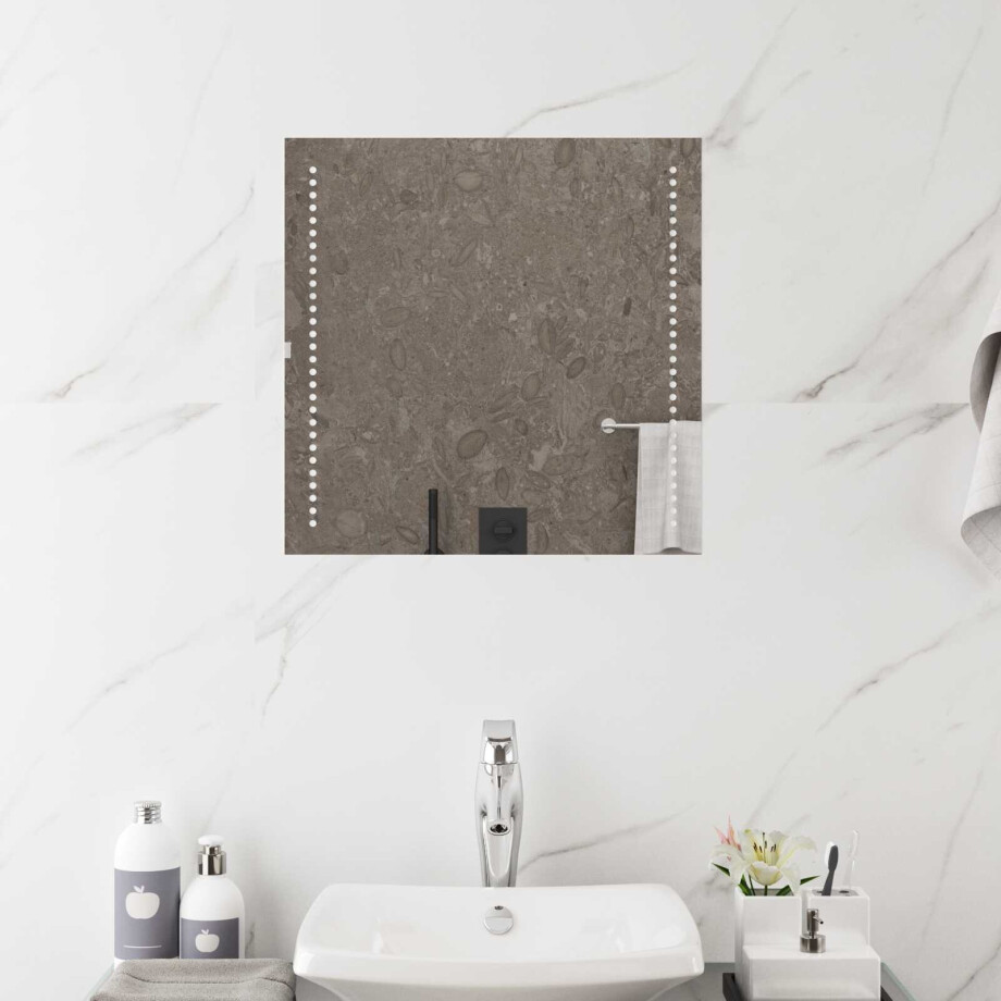 vidaXL LED Badkamer Spiegel Transparant 50 x 50 cm gehard glas vidaXL LED Badkamer Spiegel Transparant 50 x 50 cm gehard glas afbeelding 1