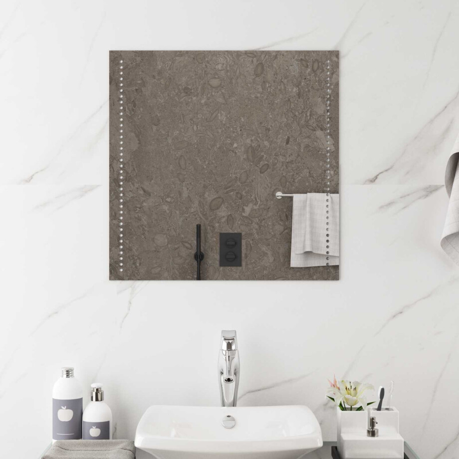 vidaXL LED Badkamer Spiegel Transparant 60 x 60 cm gehard glas afbeelding 1