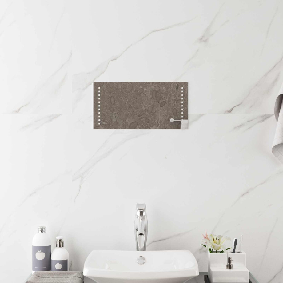 vidaXL LED Badkamer Spiegel Doorzichtig 40 x 20 cm gehard glas vidaXL LED Badkamer Spiegel Doorzichtig 40 x 20 cm gehard glas afbeelding 1