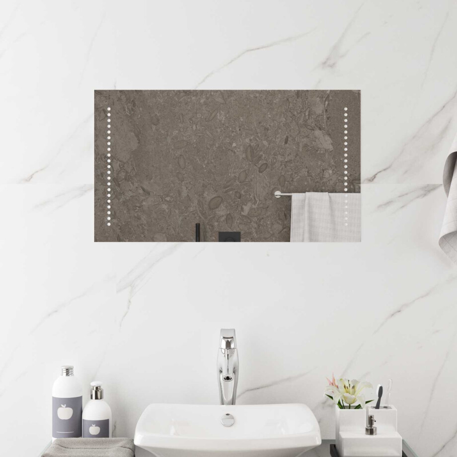 vidaXL LED Badkamer Spiegel Doorzichtig 70 x 40 cm gehard glas afbeelding 1