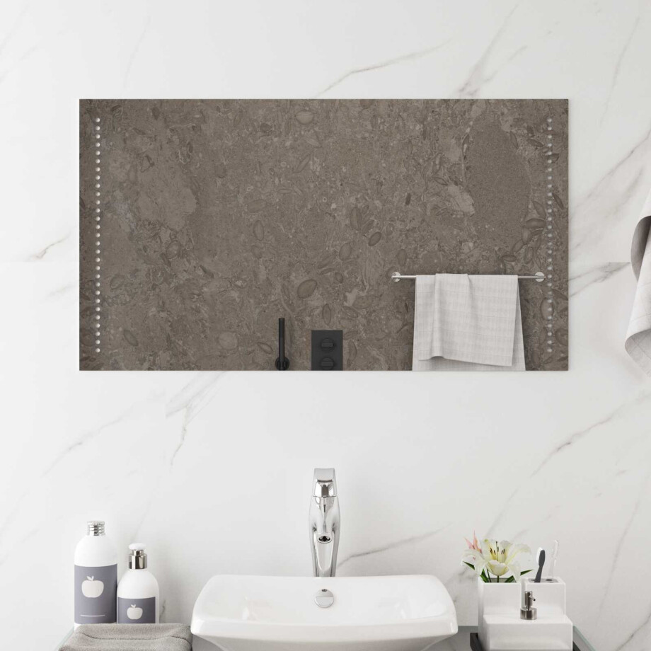 vidaXL LED Badkamer Spiegel Doorzichtig 90 x 50 cm gehard glas vidaXL LED Badkamer Spiegel Doorzichtig 90 x 50 cm gehard glas afbeelding 1