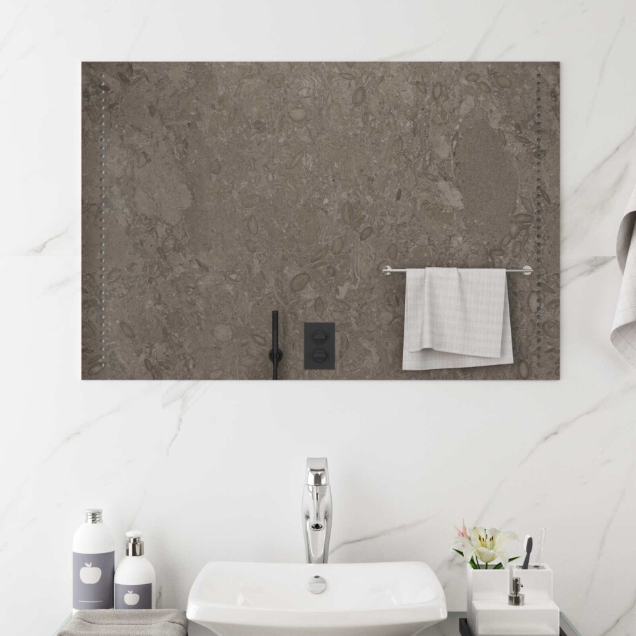 vidaXL LED Badkamer Spiegel Doorzichtig 90 x 60 cm gehard glas afbeelding 1