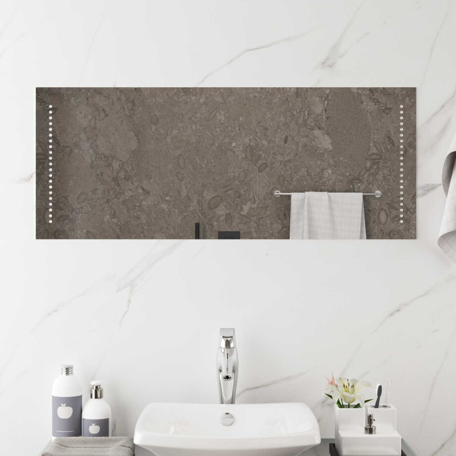 vidaXL LED Badkamer Spiegel Doorzichtig 100 x 40 cm gehard glas afbeelding 1