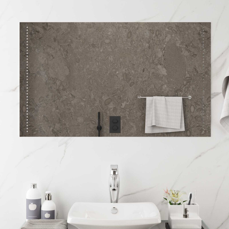 vidaXL LED Badkamer Spiegel Doorzichtig 100 x 60 cm gehard glas afbeelding 1