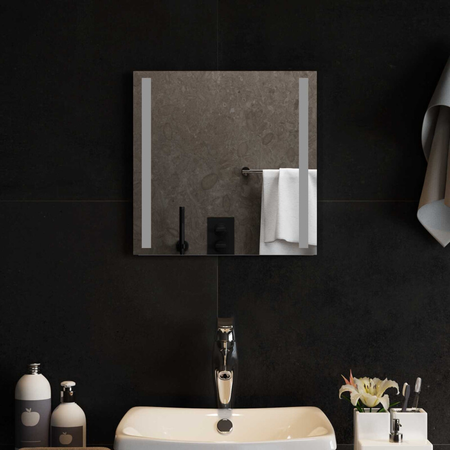 vidaXL LED Badkamer Spiegel Transparant 40 x 40 cm gehard glas afbeelding 1