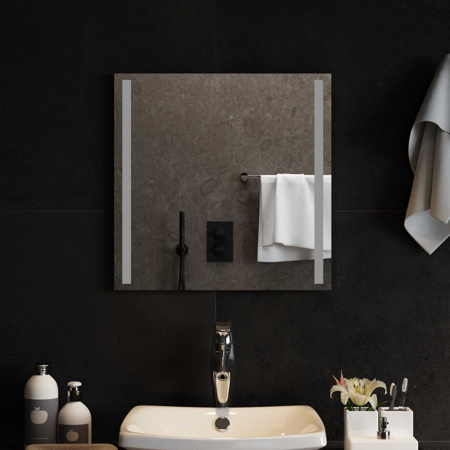 vidaXL LED Badkamer Spiegel Transparant 50 x 50 cm gehard glas vidaXL LED Badkamer Spiegel Transparant 50 x 50 cm gehard glas afbeelding 1