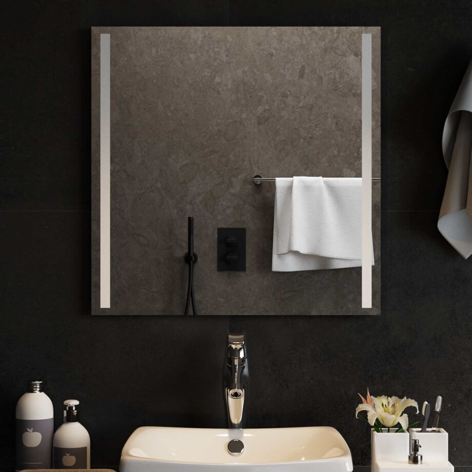 vidaXL LED Badkamer Spiegel Transparant 60 x 60 cm gehard glas afbeelding 1