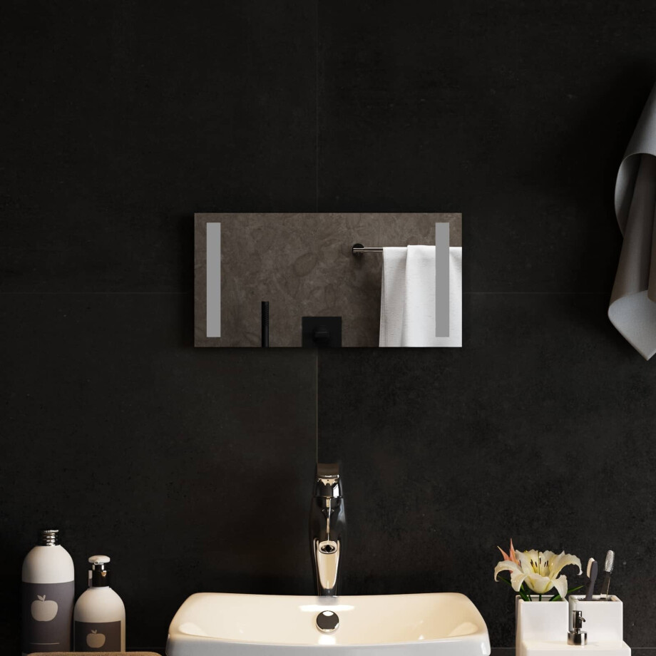 vidaXL LED Badkamer Spiegel Transparant 40 x 20 cm gehard glas afbeelding 1