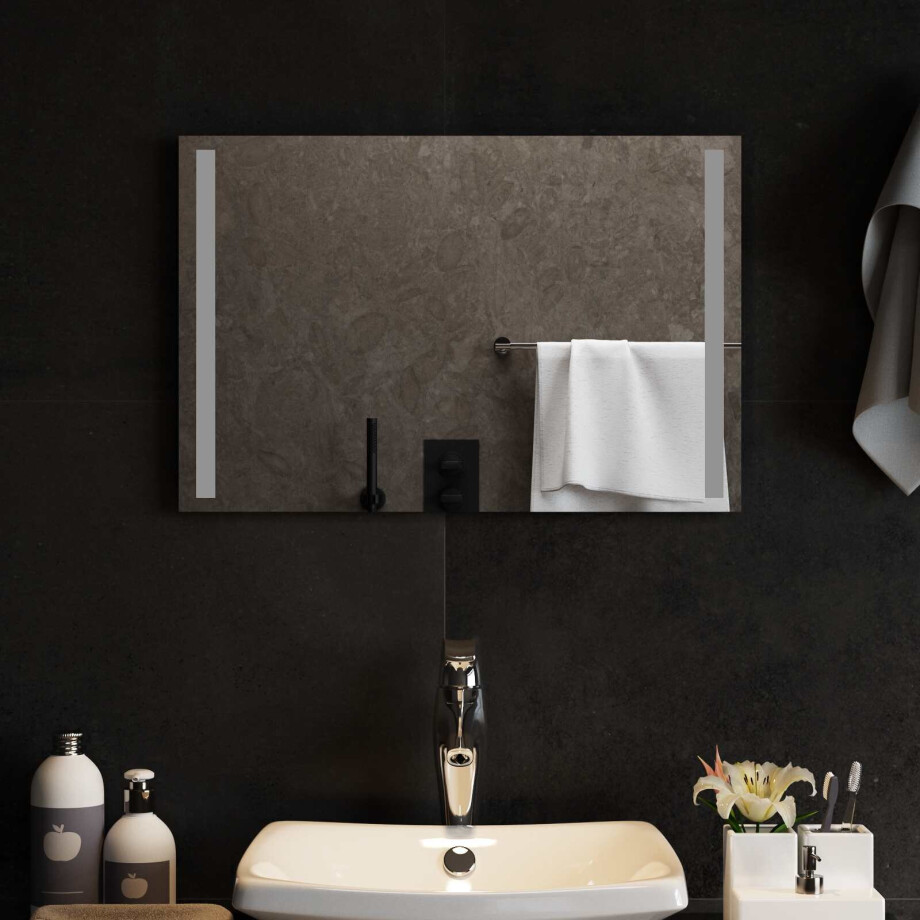 vidaXL LED Badkamer Spiegel Transparant 60 x 40 cm gehard glas afbeelding 1