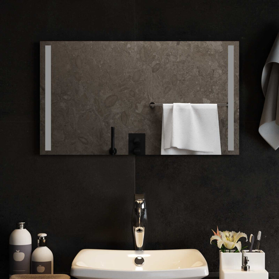 vidaXL LED Badkamer Spiegel Transparant 70 x 40 cm gehard glas afbeelding 1