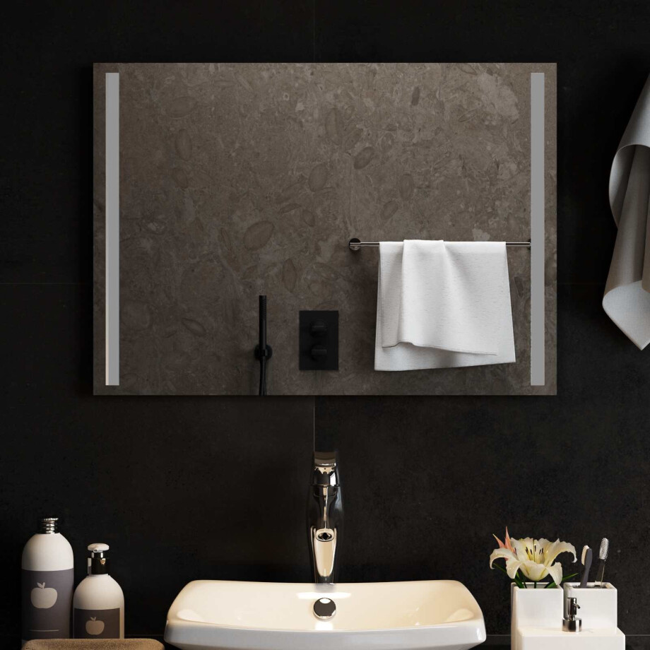 vidaXL LED Badkamer Spiegel Transparant 70 x 50 cm gehard glas vidaXL LED Badkamer Spiegel Transparant 70 x 50 cm gehard glas afbeelding 1