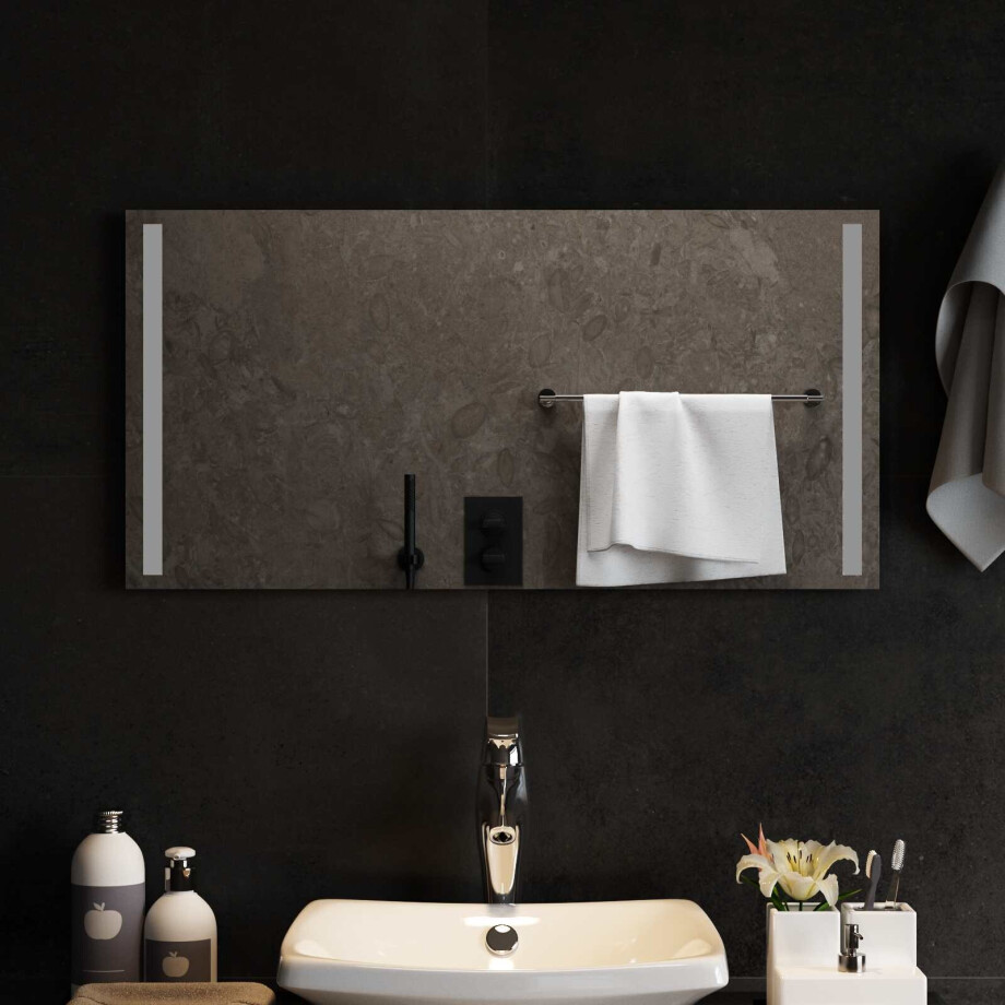 vidaXL LED Badkamer Spiegel Transparant 80 x 40 cm gehard glas afbeelding 1