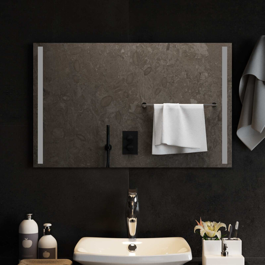 vidaXL LED Badkamer Spiegel Transparant 80 x 50 cm gehard glas afbeelding 1