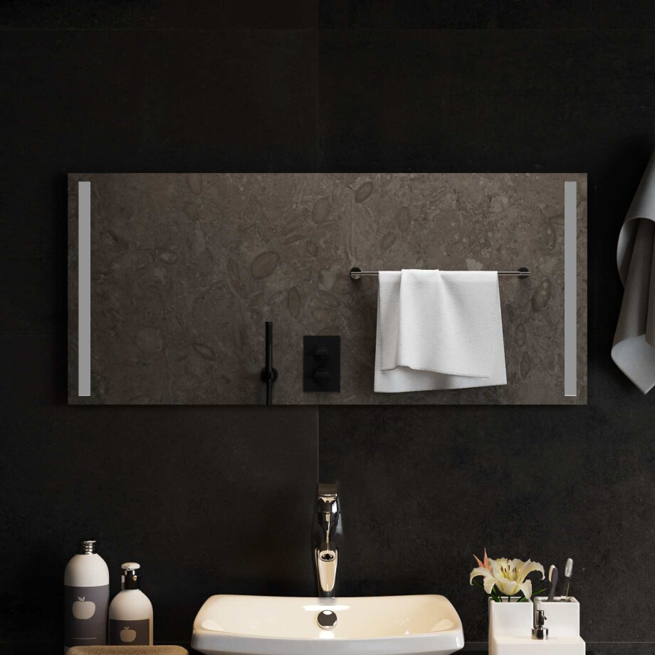 vidaXL LED Badkamer Spiegel Transparant 90 x 40 cm gehard glas afbeelding 1