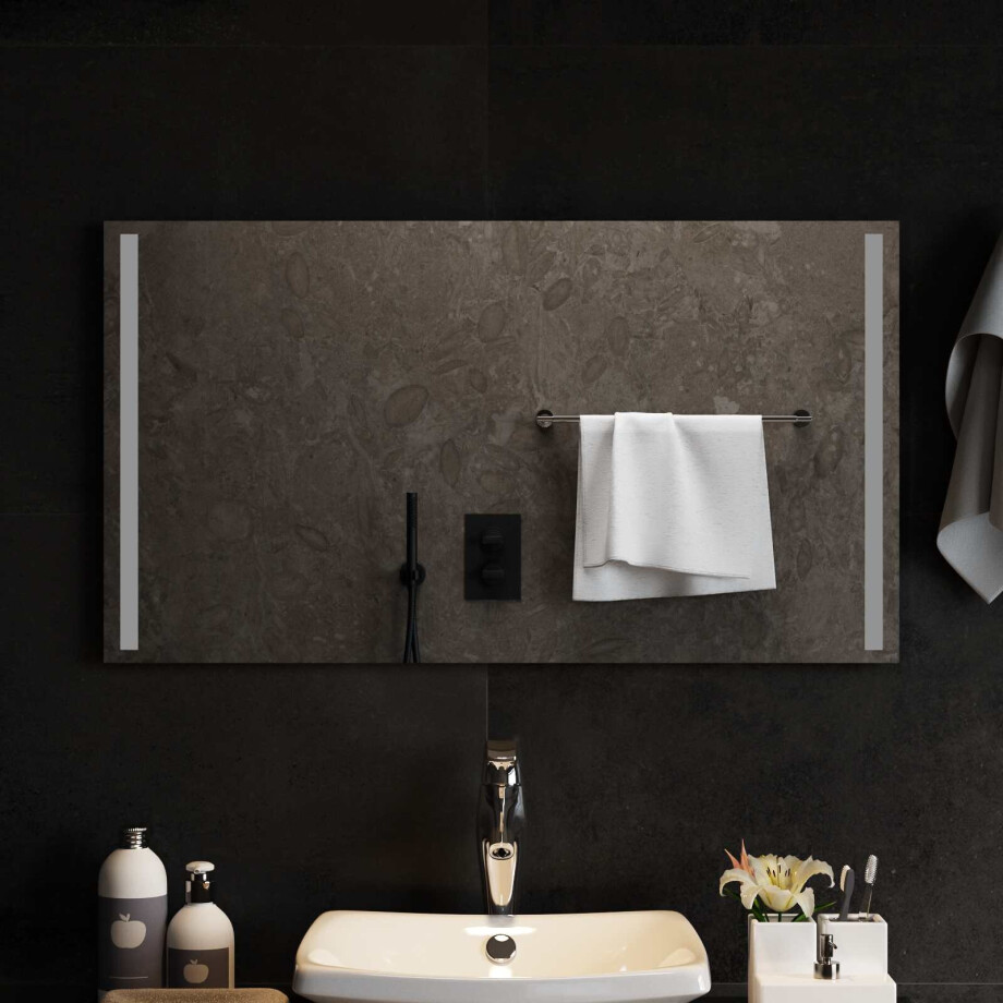 vidaXL LED Badkamer Spiegel Transparant 90 x 50 cm gehard glas vidaXL LED Badkamer Spiegel Transparant 90 x 50 cm gehard glas afbeelding 1
