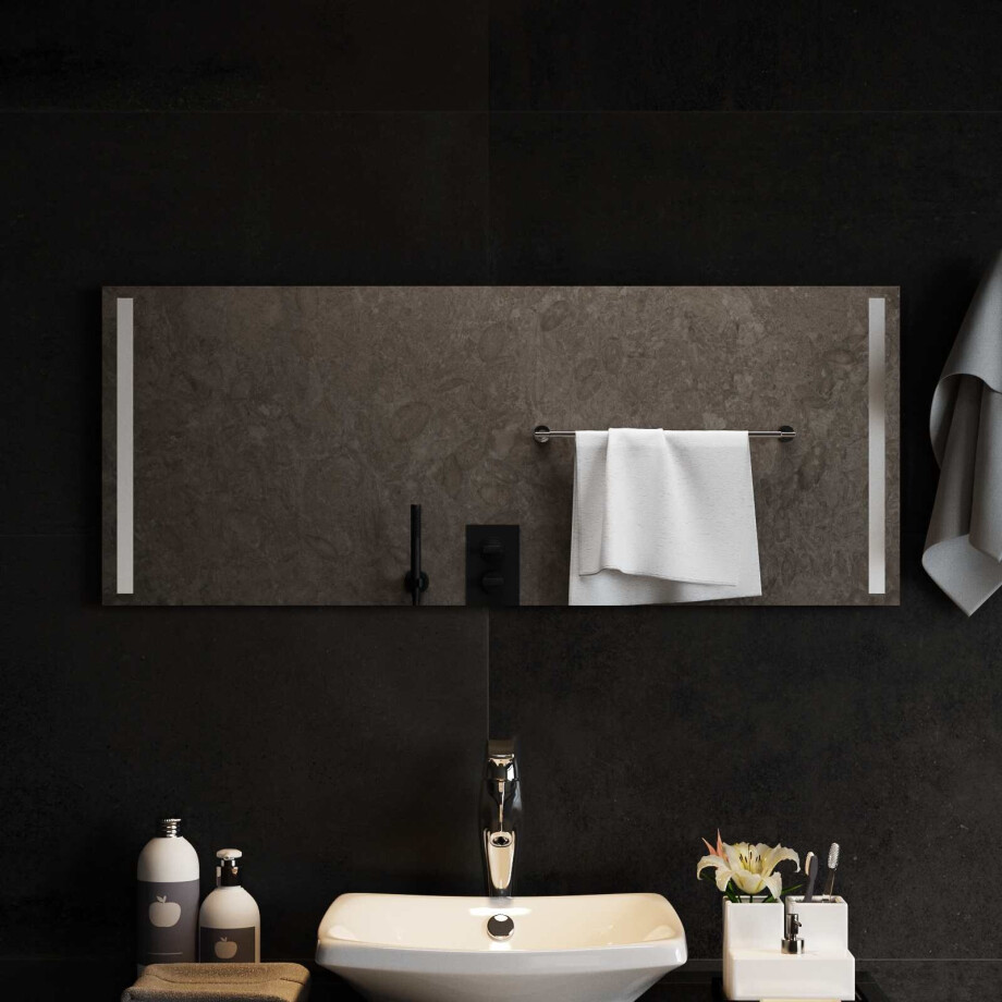vidaXL LED Badkamer Spiegel Transparant 100 x 40 cm gehard glas afbeelding 1