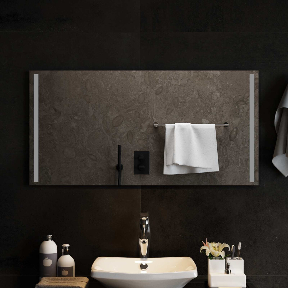 vidaXL LED Badkamer Spiegel Transparant 100 x 50 cm gehard glas afbeelding 1