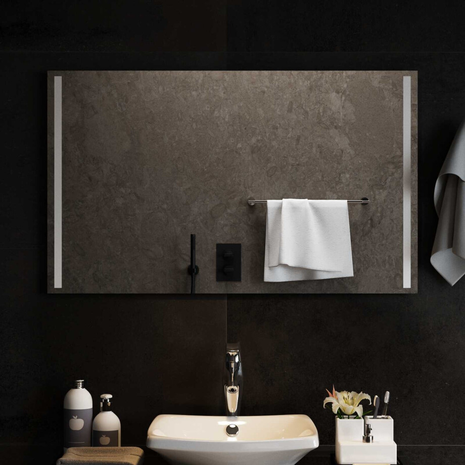 vidaXL LED Badkamer Spiegel Transparant 100 x 60 cm gehard glas afbeelding 1